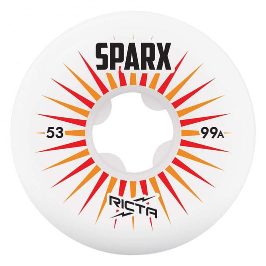 Ricta Wheels Sparx Skateboard Wheels 99a White 53mm