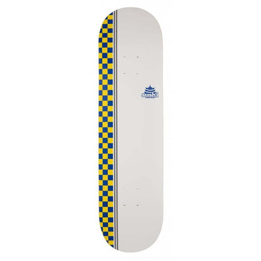 Sushi Skateboards Checker Logo Skateboard Deck White 8.125"