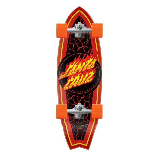 Santa Cruz Surf Skate Factory Complete Skateboard Flame Dot Shark Multi 9.85" x 31.52"