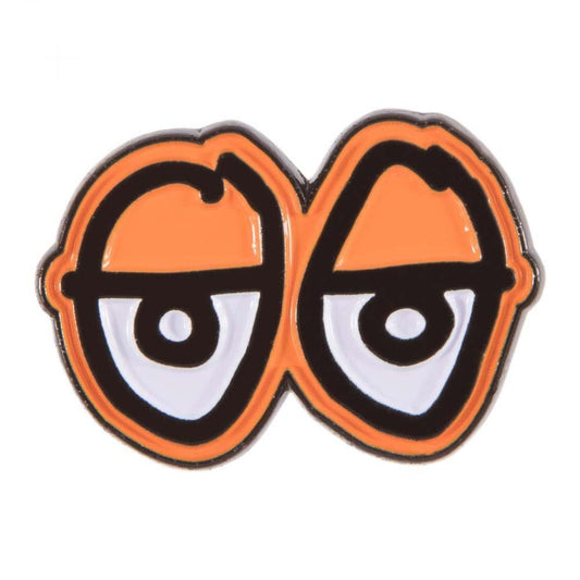 Krooked Eyes Lapel Pin Badge Orange