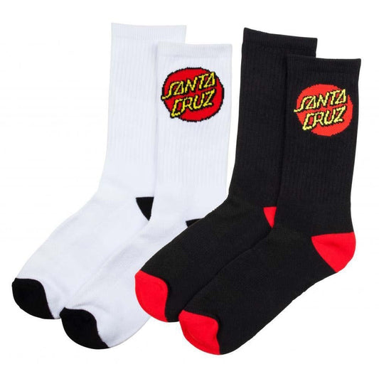 Santa Cruz Classic Dot Socks 2 Pack Assorted