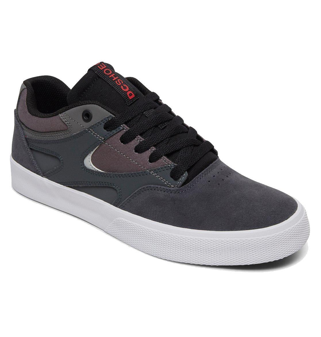 DC Shoe Co Kalis Vulc Grey Black Red Skate Shoes