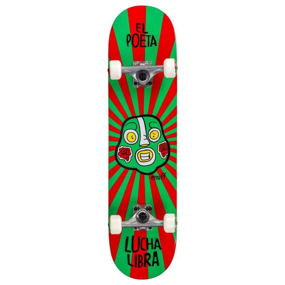 Enuff Lucha Libre Factory Complete Skateboard Red Green 7.75"