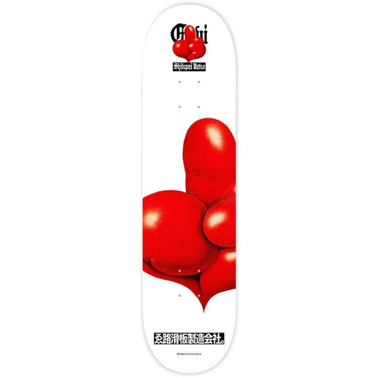 Evisen Bird Finger Shinpei Ueno Skateboard Deck White Red 8"