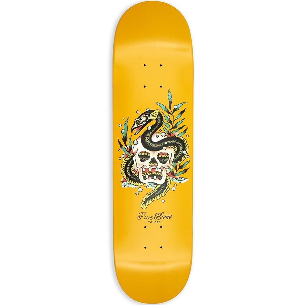 5 Boro Fish Series Staten Island Eel Skateboard Deck Yellow 8.5"