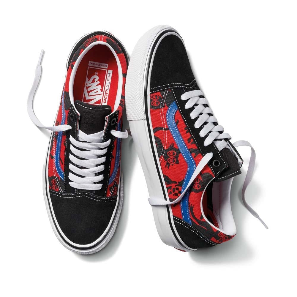 Vans Skate Old Skool Pro Krooked By Natas For Ray Red Skate Shoes