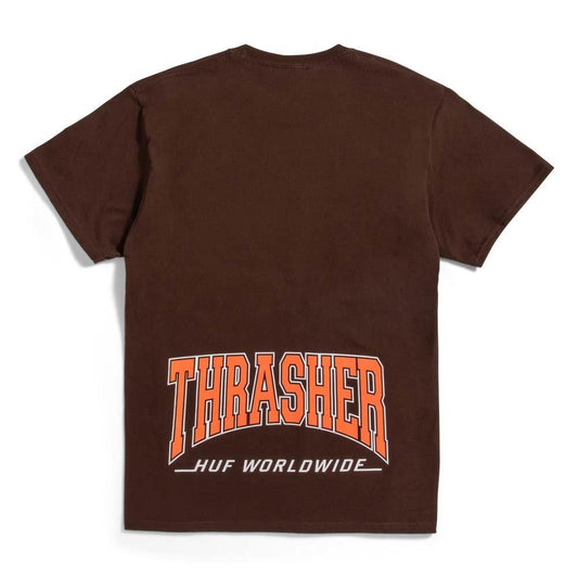 Huf x Thrasher High Point Short Sleeve T-Shirt Chocolate