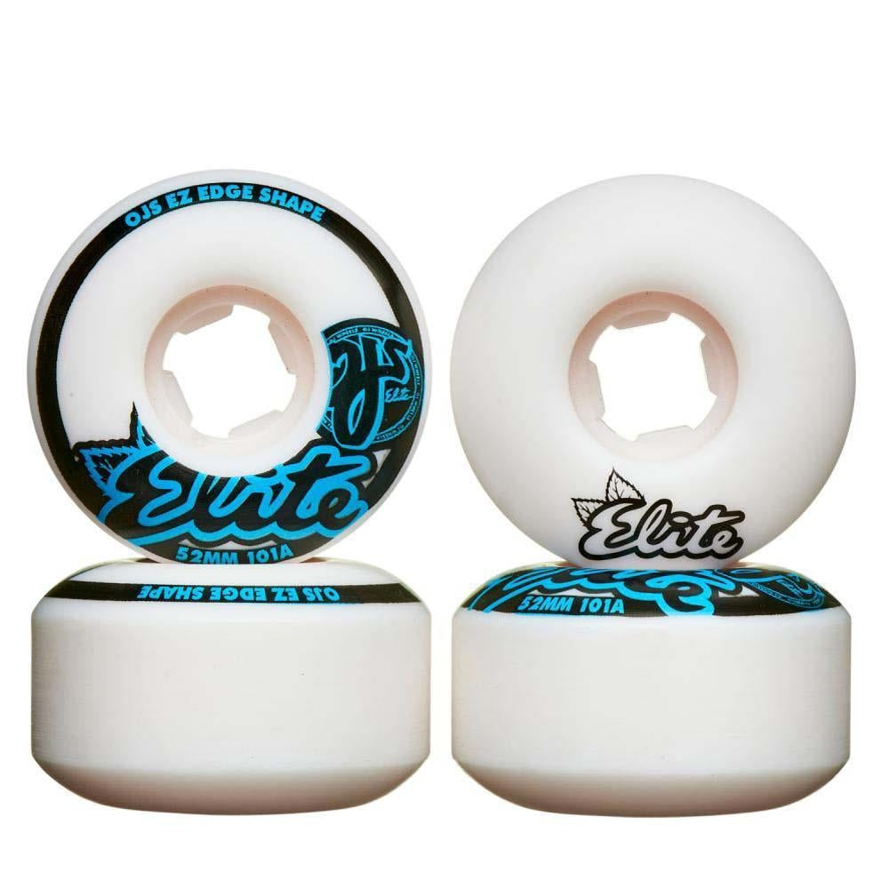 OJ Elite Wheels Elite 101a EZ Edge Skateboard Wheels White Blue 52mm