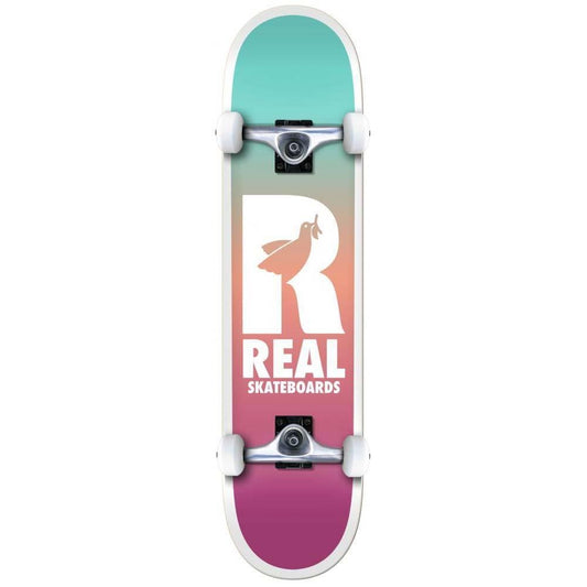 Real Be Free Fades Large Factory Complete Skateboard Multi 8"