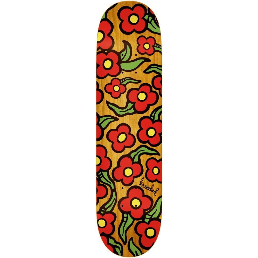 Krooked Team Wild Style Flowers Skateboard Deck Mixed Stains 8.25"