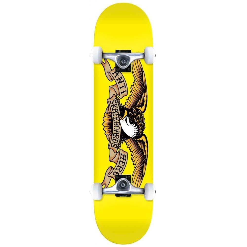Anti Hero Classic Eagle Mini Factory Complete Skateboard Yellow 7.3"