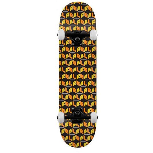 Real Complete Skateboard Pricepoint City Blocks Black/ Yellow 8.25"