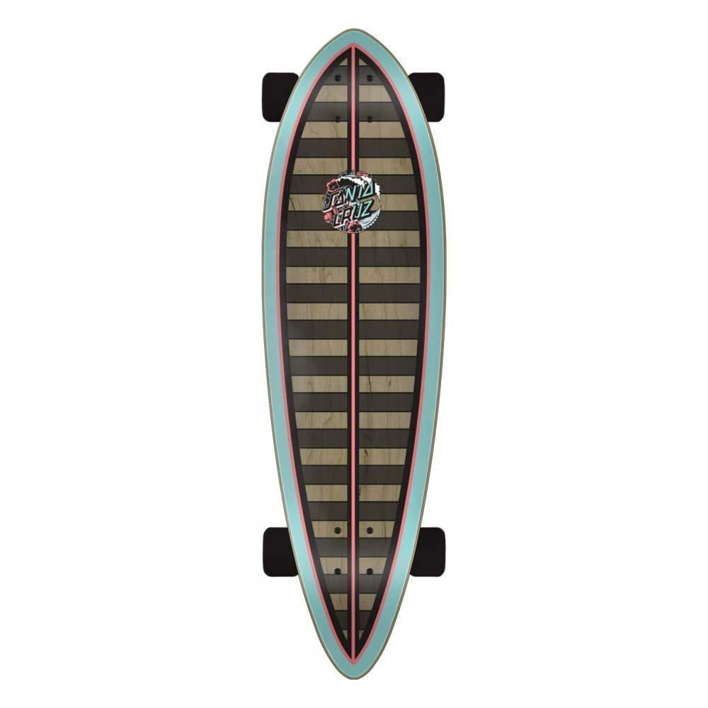 Santa Cruzer Wave Dot Splice Pintail Factory Complete Skateboard Red 9.2"