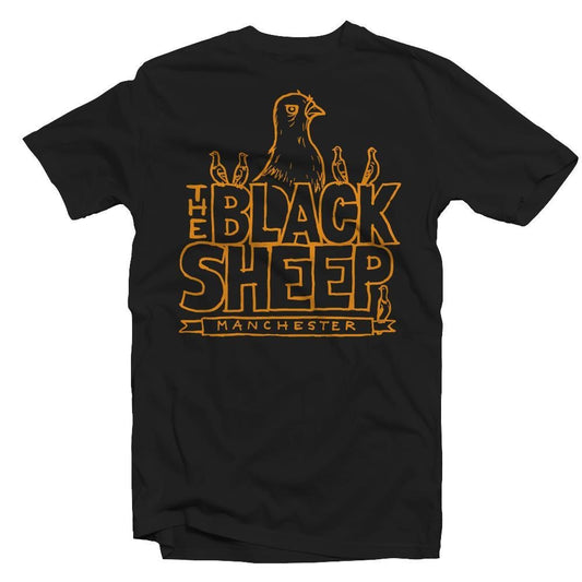 Black Sheep X Todd Francis Sketchy Skate Shop T-Shirt Black/Gold