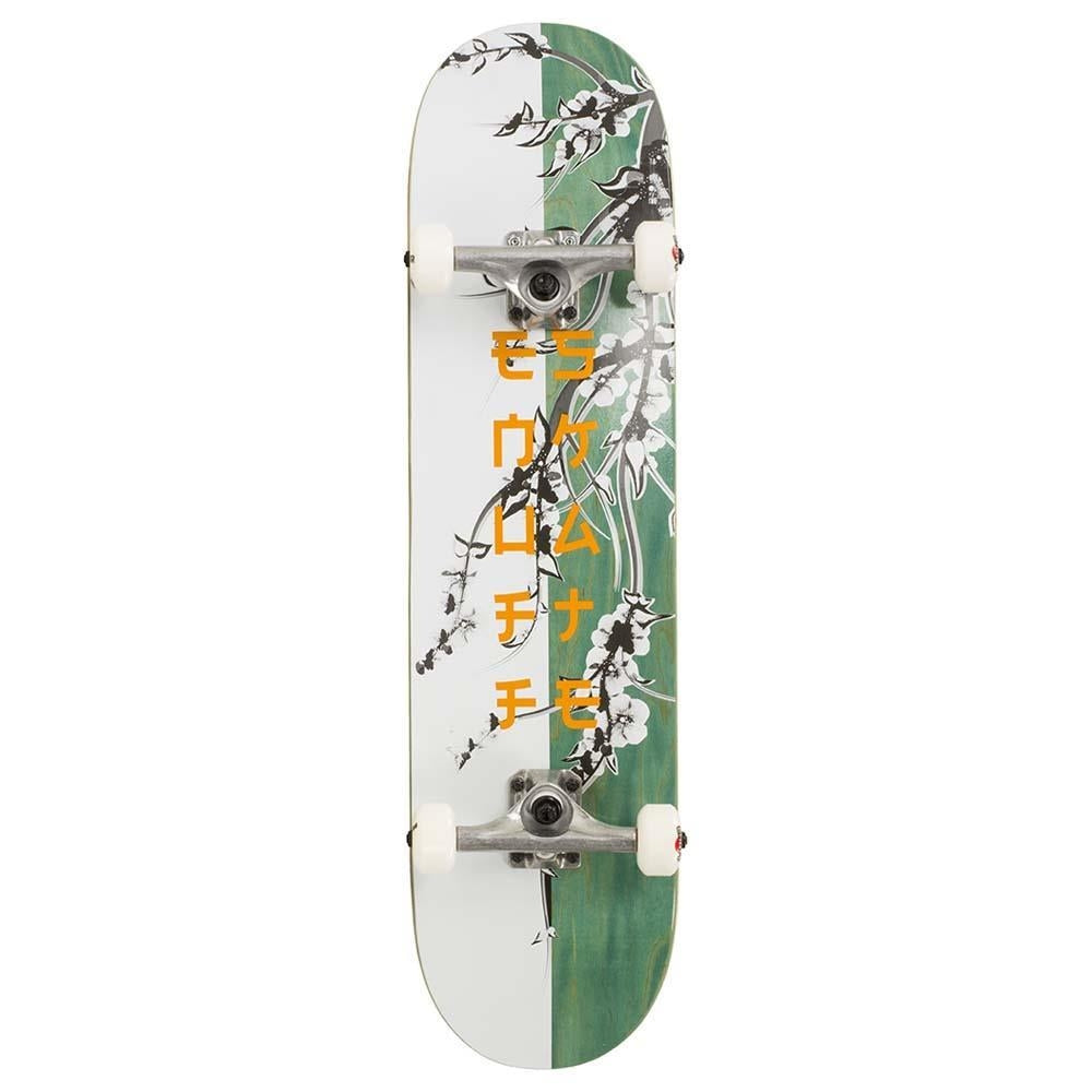 Enuff Cherry Blossom Factory Complete Skateboard White Teal 8" x 32"