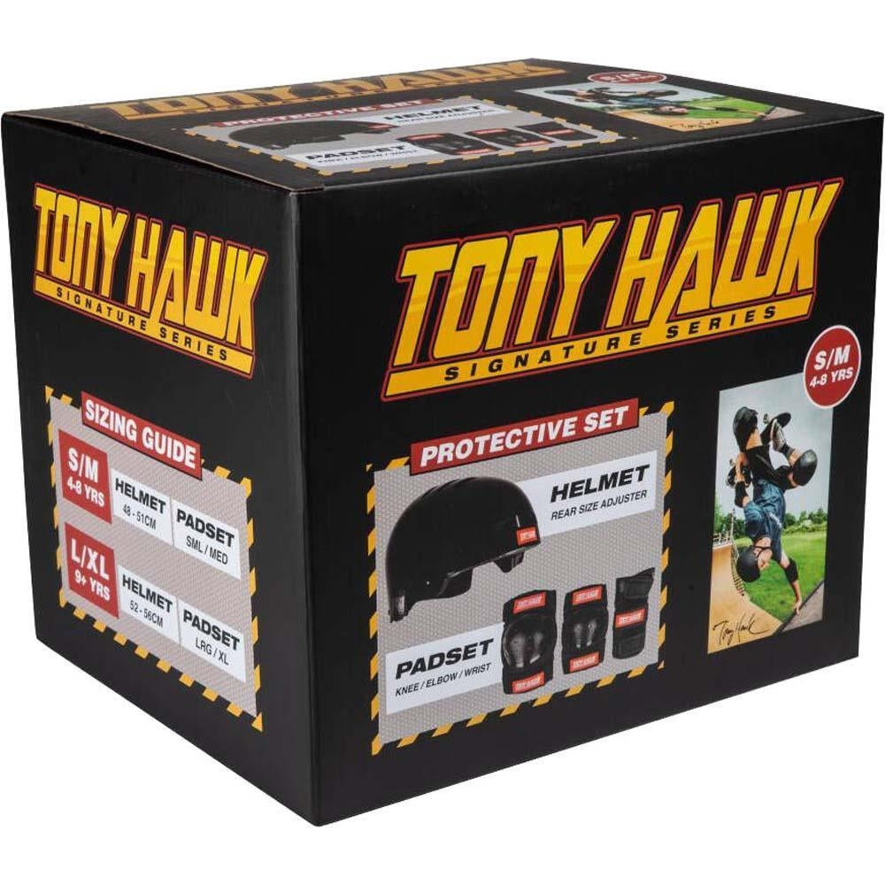 Tony Hawk Protective Full Pad Set & Helmet 4-9+ Yrs Black/Red Junior