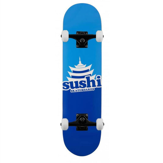 Sushi Skateboards Pagoda Logo Complete Skateboard Blue 8"