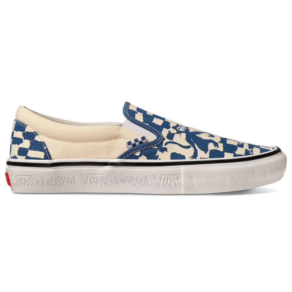 Vans Skate Slip-On VCU Krooked By Natas For Ray Blue Skate Shoes