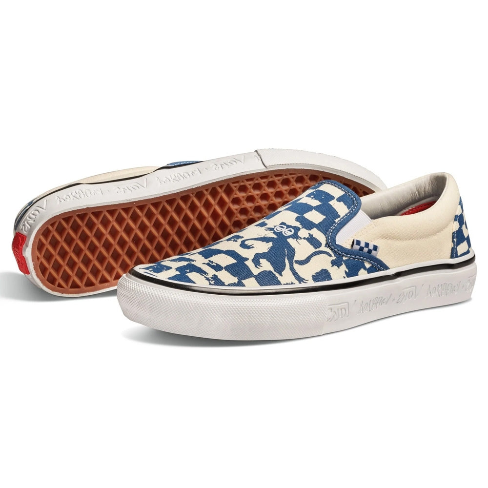 Vans Skate Slip-On VCU Krooked By Natas For Ray Blue Skate Shoes