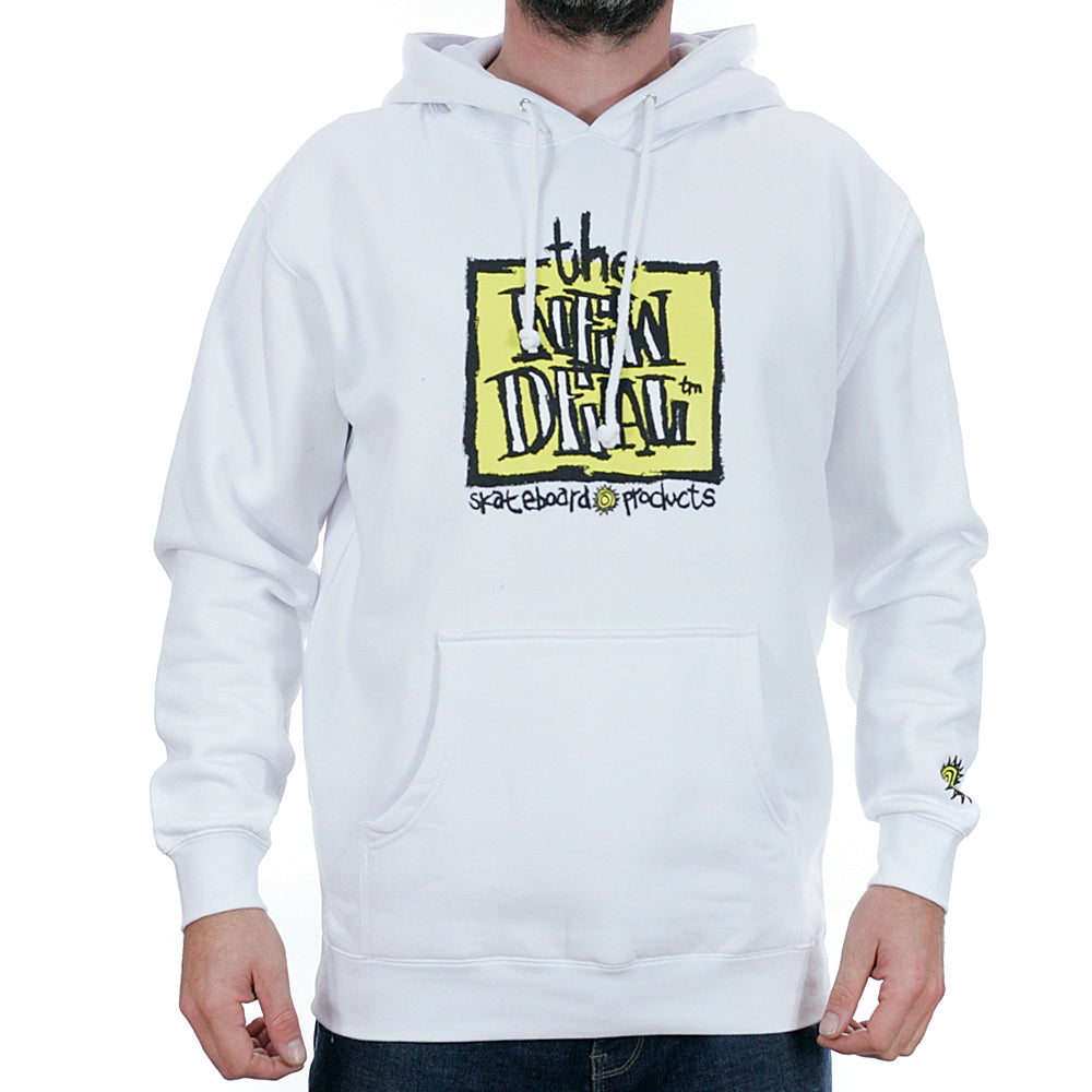 New Deal Skateboards Original Napkin Logo Hooded Sweatshirt White