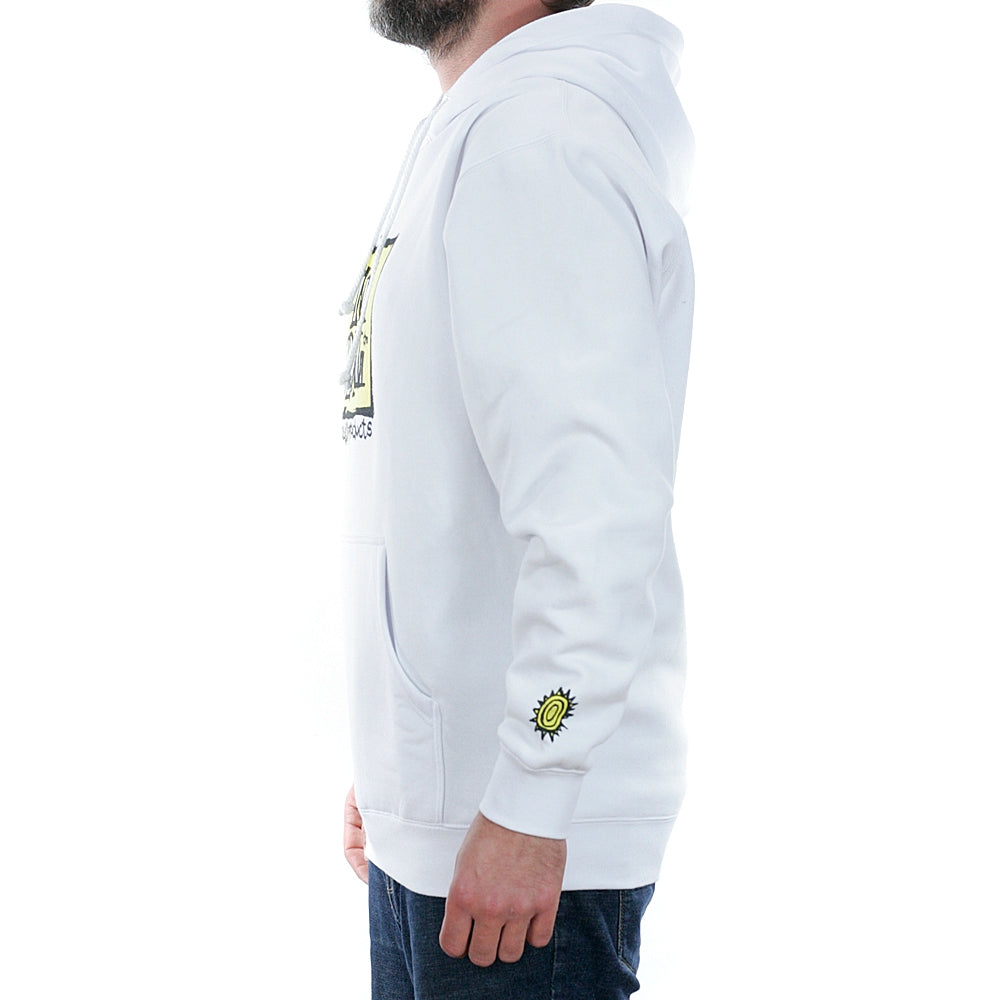 New Deal Skateboards Original Napkin Logo Hooded Sweatshirt White