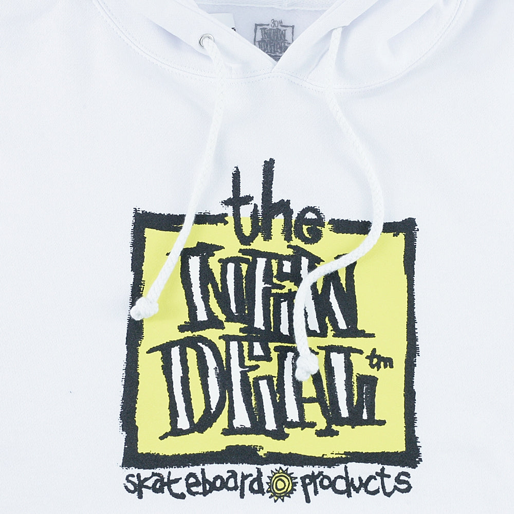 New Deal Skateboards Original Napkin Logo Hooded Sweatshirt White