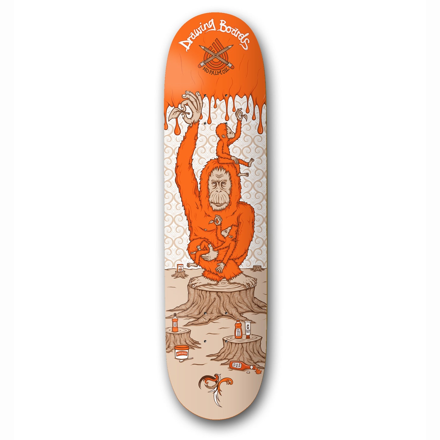 Drawing Boards Orangutan Skateboard Deck 8"