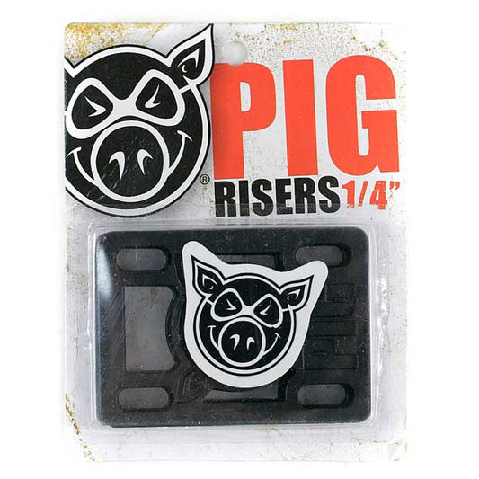 Pig Piles Skateboard Risers Hard Black 1/4"