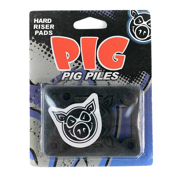 Pig Piles Skateboard Risers Hard Black 1/8"