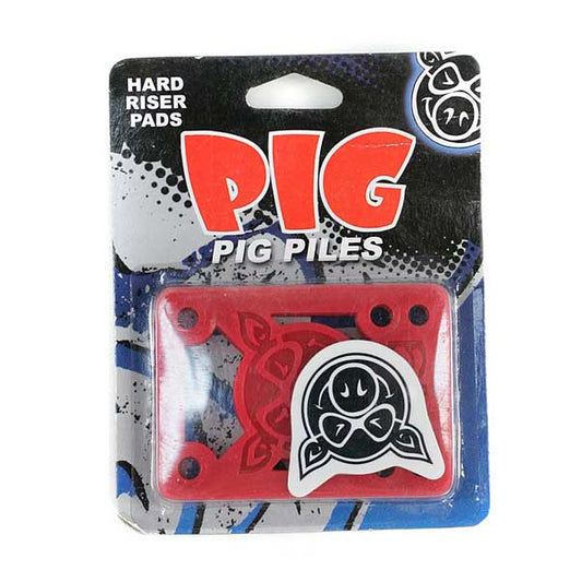 Pig Piles Skateboard Risers Hard Red 1/8"