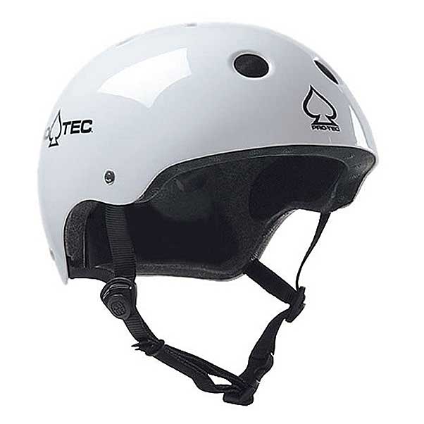 Protec The Classic Gloss White Skateboard Helmet