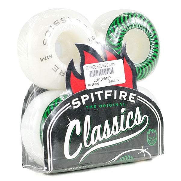 Spitfire Classic Skateboard Wheels White 52mm