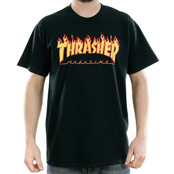 Thrasher Magazine Black Flame Logo T-Shirt