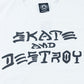 Thrasher Magazine White Skate & Destroy T-Shirt